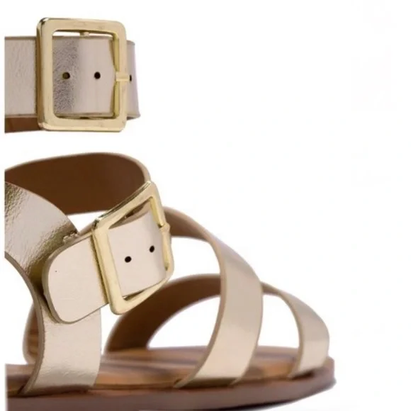 !! NEW !! Strappy Gladiator Sandals in Gold Champagne - Picture 4 of 12